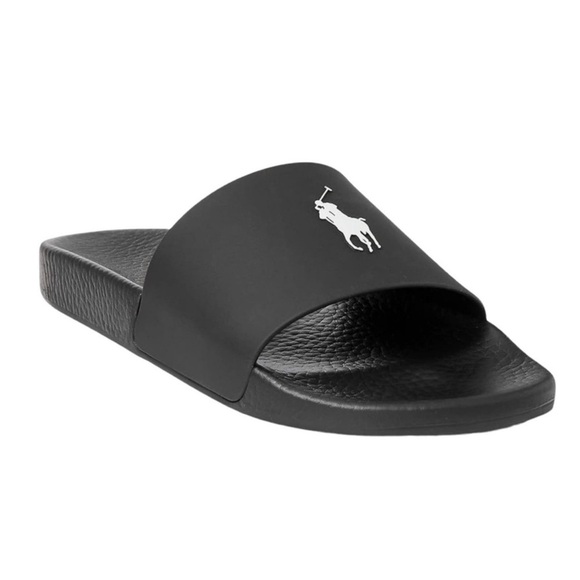 Polo Ralph Lauren Men's Signature Pony Slide Sandals Black Sizes 7 8 9 11 12 13 - Picture 4 of 14